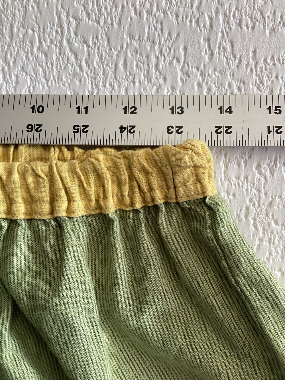Somewhat Funky Liz & Jane Linen Pants Large Green Stripe Cropped Artsy USA - Picture 6 of 14